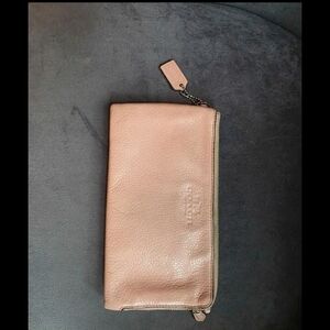 Coach Pink Leather Zip Wallet